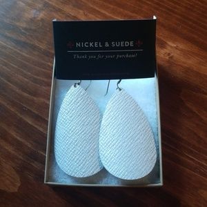 Nickel & Suede Glissade Leather Earrings